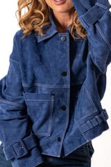 Leather suede jacket Gabi Blue