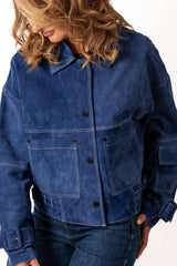 Leather suede jacket Gabi Blue