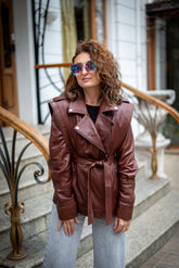 Women's leather jacket Vanessa Brown