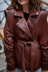 Women's leather jacket Vanessa Brown
