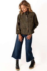 Leather suede jacket Galena Green