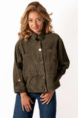 Leather suede jacket Galena Green
