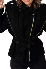 Leather suede jacket Alisa Black