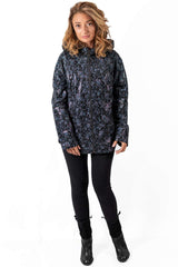 Women's leather jacket Veneta Flowers