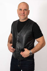 Men's leather Vest Black