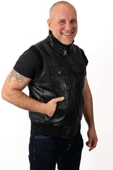 Men's leather Vest Orlin Black
