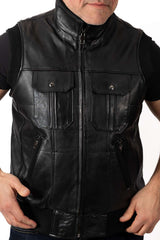 Men's leather Vest Orlin Black