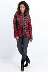 Women's summer leather jacket Red