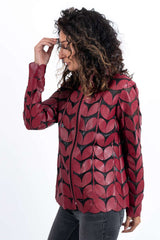 Women's summer leather jacket Red