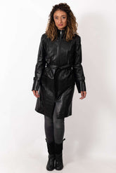 Women's leather coat Branimira Black