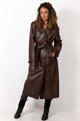 Women's leather coat Elana Brown