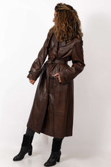 Women's leather coat Elana Brown