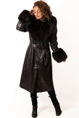 Women's leather coat Alexandra Brown