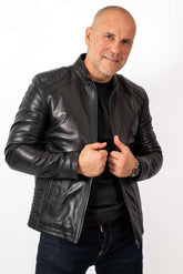 Men's leather jacket James Black