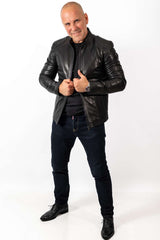 Men's leather jacket James Black