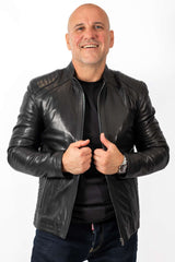 Men's leather jacket James Black