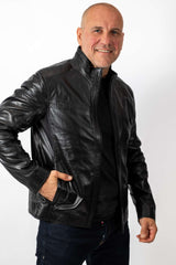 Men's leather jacket Migel Black