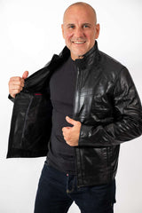 Men's leather jacket Migel Black