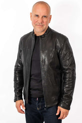 Men's leather jacket Valery Black