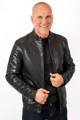 Men's leather jacket Valery Black