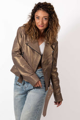 Women's leather jacket Alberta Gold