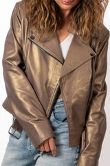 Women's leather jacket Alberta Gold