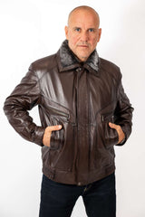 Men's Leather Winter Jacket Steven
