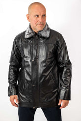 Men's leather winter jacket Teodor