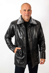 Men's leather winter jacket Teodor