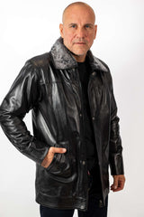 Men's leather winter jacket Teodor