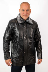 Men's leather winter jacket Teodor
