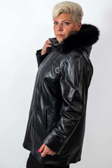Women's winter leather jacket Siana Black
