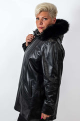 Women's winter leather jacket Siana Black