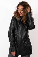 Women's winter leather jacket Alina Black