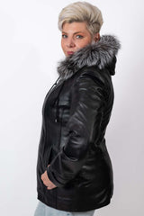 Women's winter leather jacket Jeanne Black