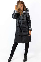Women's leather coat Dara Double-Faced Black