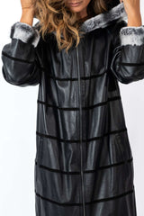 Women's leather coat Dara Double-Faced Black