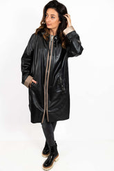 Women's leather coat Zhiselle Black