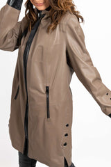 Women's leather coat Zhiselle Beige Caramel