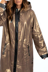 Women's leather coat Zhiselle Gold Caramel