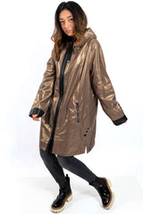 Women's leather coat Zhiselle Gold Caramel