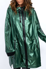 Women's leather coat Zhiselle Green neon