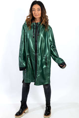 Women's leather coat Zhiselle Green neon