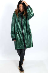 Women's leather coat Zhiselle Green neon