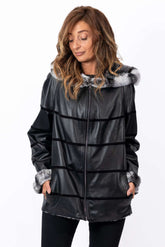 Women's leather jacket Lilia Black Double-Faced