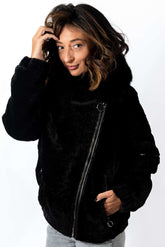 Women's exclusive coat Deborah from Astragan Black