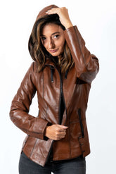 Women's leather jacket Alisa Brown