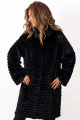Women's exclusive coat from mink Dayana Black