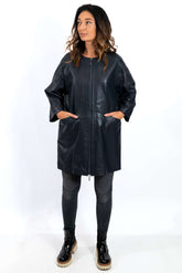 Women's leather coat Anita Blue