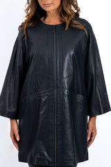Women's leather coat Anita Blue